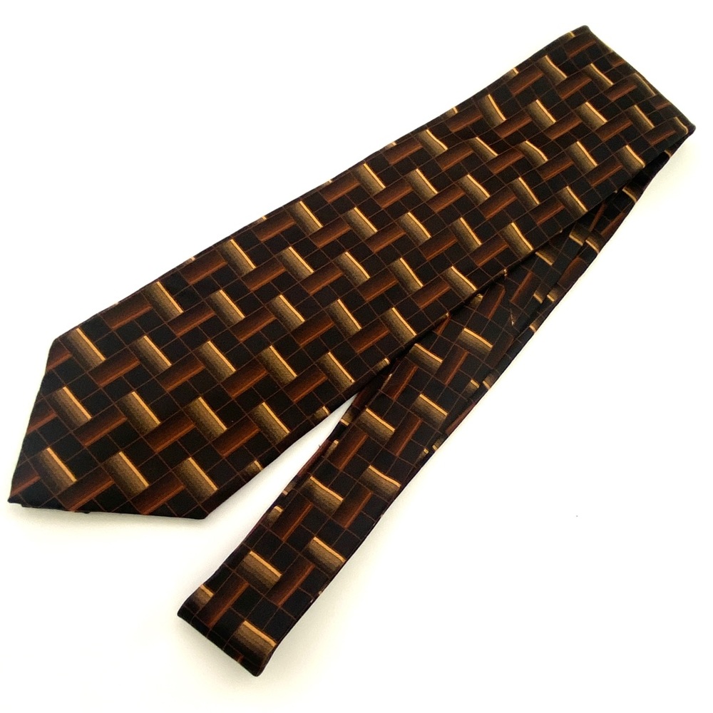 Alexander Julian Geometric Silk Necktie